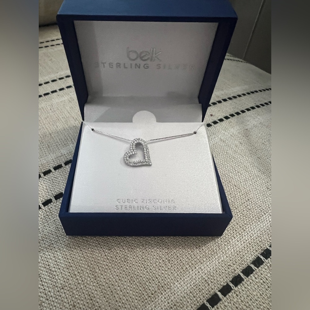 Belk Silver Heart Pendant Necklace Sterling Silver